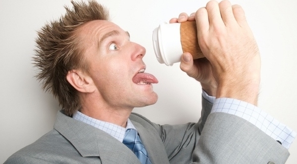 man drinking coffee