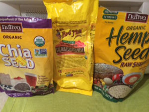chia, flax and hemp seeds
