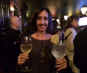 woman with wine and club soda