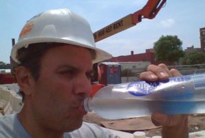 man with water