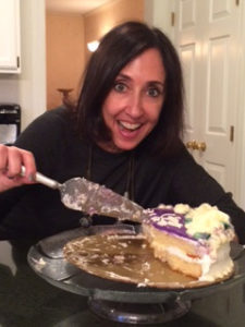 woman eating cake