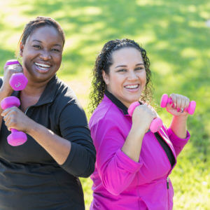 2 women exercising