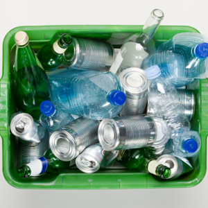 plastic bottles and cans